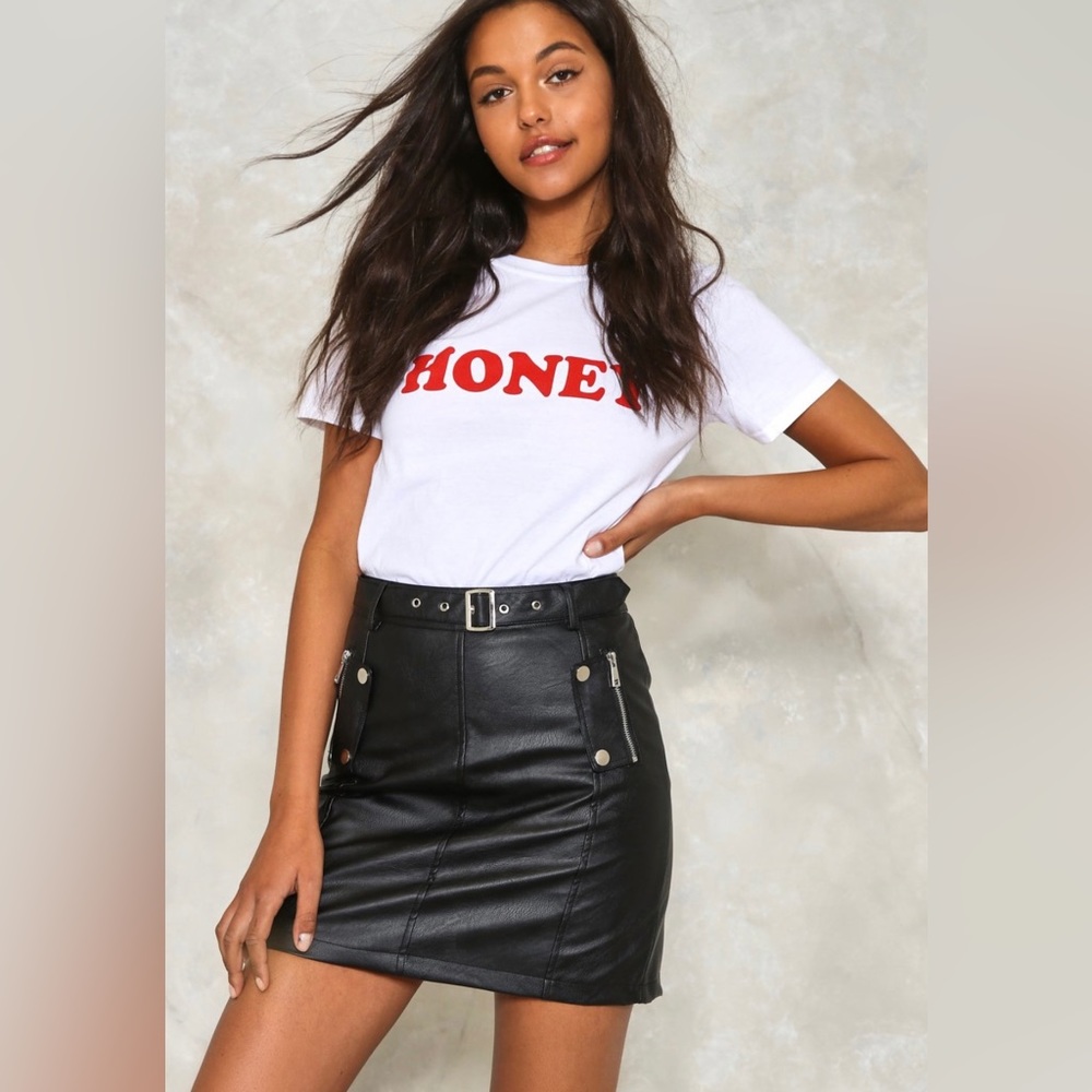 Date Night Vegan Leather Mini Skirt
